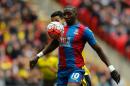 Crystal Palace's midfielder Yannick Bolasie controls the ball during an FA Cup semi-final football match between Crystal Palace and Watford at Wembley Stadium in London on April 24, 2016