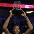 Western Conference's Kevin Durant, of the Oklahoma City Thunder, hoists the Most Valuable Player trophy following the NBA All-Star basketball game, Sunday, Feb. 26, 2012, in Orlando, Fla. The Western Conference won 152-149. (AP Photo/Chris O'Meara)