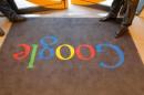 A Google carpet is seen at the entrance of the new headquarters of Google France before its official inauguration in Paris