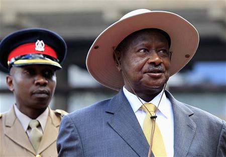 Uganda's President Yoweri Museveni arrives to attend the 14th Summit of East African Community Heads of State at the Kenyatta International Conference Centre (KICC) in Nairobi November 30, 2012. REUTERS/Noor Khamis