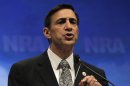 Rep. Darrell Issa, R-Calif., speaks at the National Rifle Association convention in St. Louis, Friday, April 13, 2012. (AP Photo/Michael Conroy)