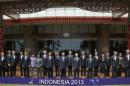 Leaders pose for a family photo at the APEC Summit in Nusa Dua on the Indonesian resort island of Bali