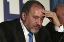 Israel's Foreign Minister Lieberman is seen during a convention of his Yisrael Beiteinu party in Jerusalem