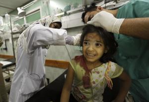 A wounded Palestinian girl who was sheltering in a&nbsp;&hellip;