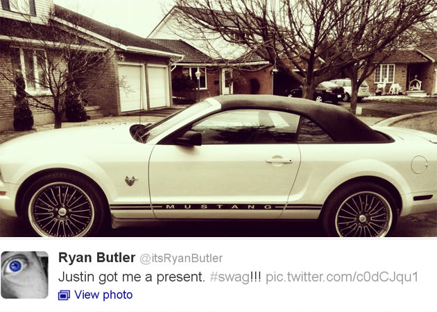 ryan butler car Motor magic Justin Bieber gave his friend Ryan Butler this 