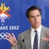 FILE - In this Oct. 1, 2001, file photo Mitt Romney, president of the Salt Lake Organizing Committee, announces there are 70,000 additional tickets available for purchase for the 2002 Winter Games during a news conference in Salt Lake City. Romney will put his time running the Olympics back in the spotlight Saturday, Feb. 18, 2012, when he speaks at a major celebration honoring the 10-year anniversary of the games.  (AP Photo/Douglas C. Pizac, File)
