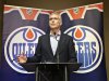Edmonton Oilers general manager Craig MacTavish announces the firing of head coach Ralph Krueger during an NHL hockey news conference in Edmonton, Alberta, on Saturday, June 8, 2013. (AP Photo/The Canadian Press, Jason Franson)