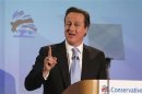 Britain's Prime Minister David Cameron speaks at the Conservative Party's annual Spring Forum, in central London