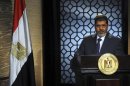 Muslim Brotherhood's president-elect Mohamed Morsy speaks during his first televised address to the nation in Cairo