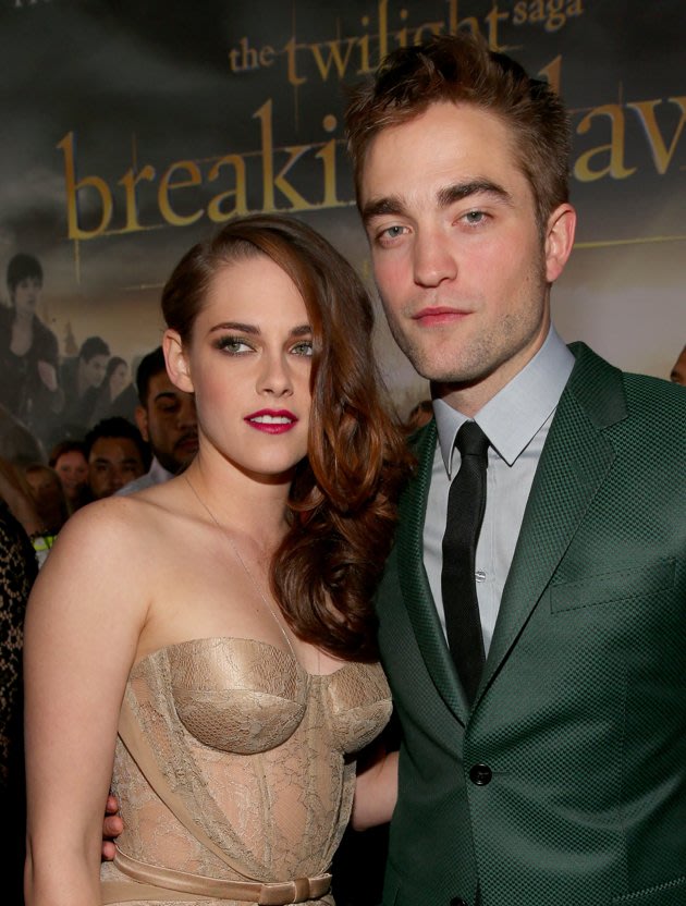Kristen Stewart, left, and Robert Pattinson, together Monday in Los Angeles