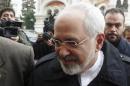 Iranian Foreign Minister Zarif arrives at the Iranian embassy for lunch with former European Union foreign policy chief Ashton in Vienna