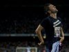 Barcelona's forward David Villa celebrates after scoring