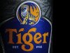 The logo of Tiger beer is pictured on a can of ice cold beer in Singapore