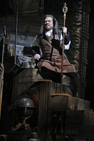 CORRECTS DATE IN SECOND SENTENCE--In this Wednesday, Dec. 28, 2011 photo, David Daniels performs as Prospero during the final dress rehearsal of "The Enchanted Island," at the Metropolitan Opera in New York. "The Enchanted Island" had its world premiere at the Metropolitan Opera on New Year's Eve Dec. 31, 2011. (AP Photo/Mary Altaffer)