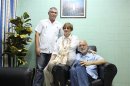 Jailed USAID contractor Gross poses for picture during a visit at Havana's Carlos J Finlay Military Hospital