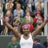 Serena Williams of the U.S. celebrates after defeating Yaroslava Shvedova of Kazakhstan during their women's singles tennis match at the Wimbledon tennis championships in London
