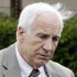 FILE - In this June 11, 2012 file photo, former Penn State assistant football coach Jerry Sandusky leaves the Centre County Courthouse after the first day of his trial in Bellefonte, Pa. He is accused of 52 counts of child sexual abuse involving 10 boys over a period of 15 years. After a gripping, emotionally laden four days of testimony that saw eight men from 18 to 28 years old tell jurors that Sandusky sexually abused them as children, the former Penn State assistant football coach will likely get to tell his side of the story this week. (AP Photo/Gene J. Puskar, File)