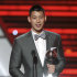 New York Knicks guard Jeremy Lin accepts the award for best breakthrough athlete at the ESPY Awards on Wednesday, July 11, 2012, in Los Angeles. (Photo by John Shearer/Invision/AP)