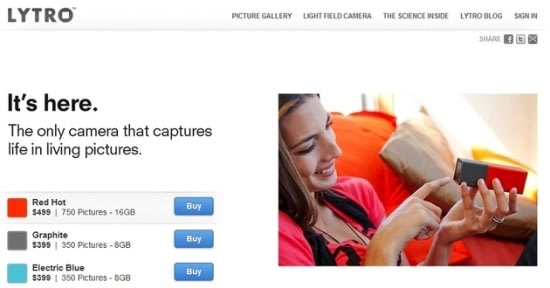 光場相機Lytro開始出貨，最低價格399美元