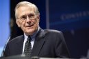 Former Secretary of Defence Donald Rumsfeld speaks during the 38th annual CPAC in Washington