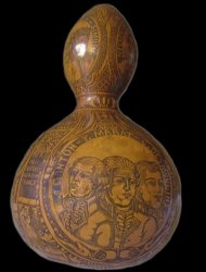 A gourd emblazoned with heroes of the French Revolution contained the blood of Louis XVI