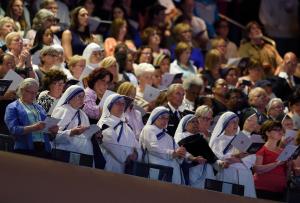 A group of nuns listen as Pope Francis celebrates&nbsp;&hellip;