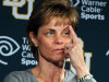 Baylor head women's coach Kim Mulkey annouces she was diagnosed with Bell's Palsy during a news conference in Waco, Texas, Thursday, March 29, 2012. Baylor will play Stanford in an NCAA tournament Final Four semifinal college basketball game on Sunday. (AP Photo/Waco Tribune Herald, Rod Aydelotte)
