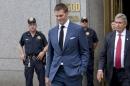 New England Patriots quarterback Brady exits the Manhattan Federal Courthouse in New York