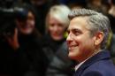 Cast member and director Clooney arrives for screening at 64th Berlinale International Film Festival in Berlin