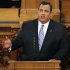 FILE - In this Feb. 21, 2012 file photo, New Jersey Gov. Chris Christie  delivers his budget address in Trenton, N.J. Civil rights groups in the Northeast pressed Thursday, March 1, 2012,  for an investigation of the New York Police Department's secret surveillance of Muslims in the region, a day after New Jersey Gov. Chris Christie assailed the agency for having a “masters of the universe” mentality and acting either out of arrogance or paranoia.(AP Photo/Mel Evans, File)