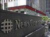 A sign is seen outside News Corporation building in New York