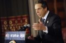 New York Governor Andrew Cuomo talks about the New York Secure Ammunition and Firearms Enforcement Act in Albany