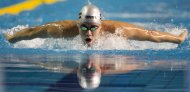 El nadador brasileño Thiago Pereira compite en los 400 metros combinados de los Juegos Panamericanos el sábado, 15 de octubre de 2011, en Guadalajara, México. (AP Photo/Julie Jacobson)
