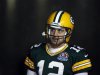 Green Bay Packers quarterback Aaron Rodgers waits to be announced before the game against the Detroit Lions in a NFL football game in Green Bay, Wisconsin