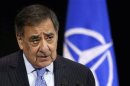 U.S.' Secretary of Defense Leon Panetta addresses a news conference during a NATO defence ministers meeting at the Alliance headquarters in Brussels