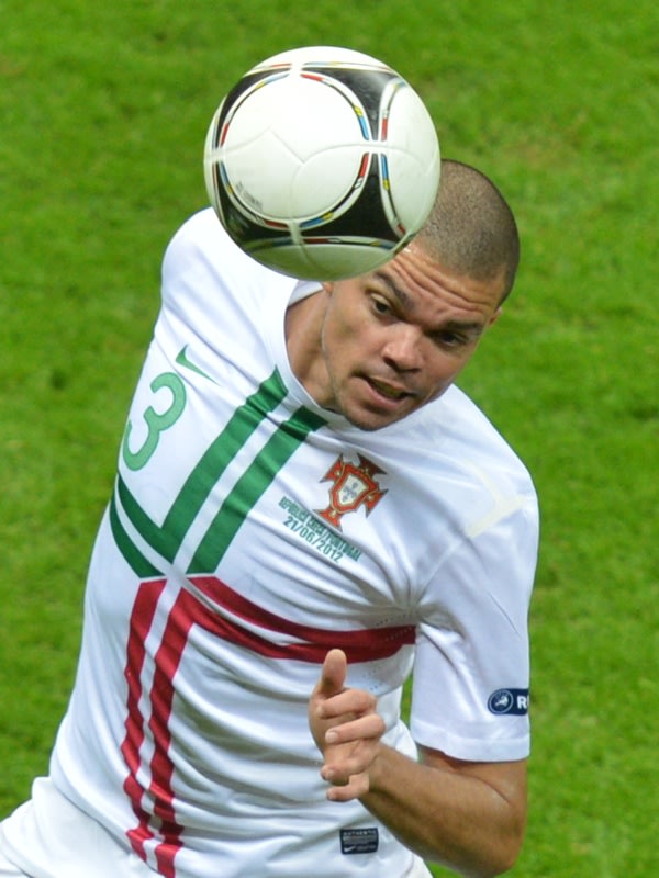 Portuguese Defender Pepe Heads AFP/Getty Images