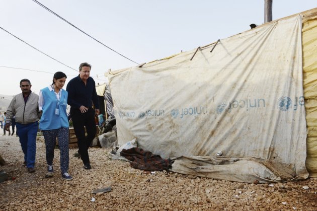 David Cameron visits Lebanese refugee camp