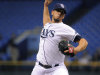 Tampa Bay Rays pitcher James Shields delivers to the Kansas City Royals during the first inning of a baseball game Tuesday, Aug. 9, 2011, in St. Petersburg, Fla. (AP Photo/Brian Blanco)