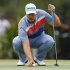 Sweden's Stenson lines up his birdie putt on the ninth hole during the third round of The Players Championship PGA golf tournament at TPC Sawgrass in Ponte Vedra Beach