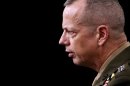 Marine Gen. John Allen, the top U.S. commander in Afghanistan speaks during a news conference at the Pentagon, Monday, March 26, 2012. (AP Photo/Haraz N. Ghanbari)