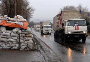 A Russian convoy carrying humanitarian aid for residents &hellip;