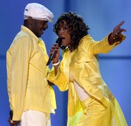 FILE - In this May 22, 2003, file photo, Whitney Houston, right, and her husband, Bobby Brown, perform during the "VH1 Divas" duets show in Las Vegas. Publicist Kristen Foster said, Saturday, Feb. 11, 2012, that singer Whitney Houston has died at age 48. (AP Photo/Joe Cavaretta, File)