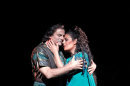 In this Feb. 28, 2012 photo provided by the Metropolitan Opera, Marcello Giordani is Radames with Sondra Radvanovsky as Aida during their Tuesday evening perfornance in Verdi's 