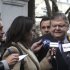 Greek Finance Minister Evangelos Venizelos, right, speaks to the press after a meeting with the Greek President Karolos Papoulias in Athens Wednesday, Feb. 15, 2012.  Greece's finance minister said that  all pending issues in its international creditors' requirements for the country's second bailout will be completed ahead of a Wednesday evening conference call between eurozone finance ministers. Venizelos made the comments after a meeting with President Karolos Papoulias, who he said will give up his presidential salary to help in the crisis.(AP Photo/Petros Giannakouris)