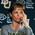 Baylor head women's coach Kim Mulkey annouces she was diagnosed with Bell's Palsy during a news conference in Waco, Texas, Thursday, March 29, 2012. Baylor will play Stanford in an NCAA tournament Final Four semifinal college basketball game on Sunday. (AP Photo/Waco Tribune Herald, Rod Aydelotte)