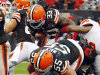 Cleveland Browns running back Trent Richardson (33) scores on a 1-yard touchdown carry in the fourth quarter of an NFL football game against the Kansas City Chiefs, Sunday, Dec. 9, 2012, in Cleveland. (AP Photo/Tony Dejak)