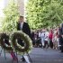 Norwegian King Harald, right, and Prime Minister Jens Stoltenberg, center, attend a memorial ceremony for the victims of bombings and shooting near the site of a heavily damaged building by the bomb attack, in Oslo, Norway, Sunday July 22, 2012. Norway marked the first anniversary of the bombing in government buildings in Oslo, and shooting dead of youths at a Labor Party youth camp on Utoeya island. (AP Photo/NTB Scanpix, Roald Berit) NORWAY OUT
