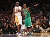 The Los Angeles Lakers on Sunday defeated the Boston Celtics 97-94 in an NBA contest