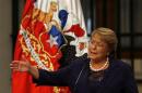 Chile's President Bachelet answers a question during a news conference at the La Moneda Presidential Palace in Santiago