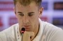 England national soccer team goalkeeper Joe Hart looks down during a press conference after a squad training session for the 2014 soccer World Cup at the Urca military base in Rio de Janeiro, Brazil, Saturday, June 21, 2014. Costa Rica's surprise 1-0 win over Italy on Friday meant that England made its most humiliating exit from a World Cup since 1958, following consecutive defeats by the Italians and then Uruguay in Group D. England play Costa Rica in their final Group D match on Tuesday. (AP Photo/Matt Dunham)